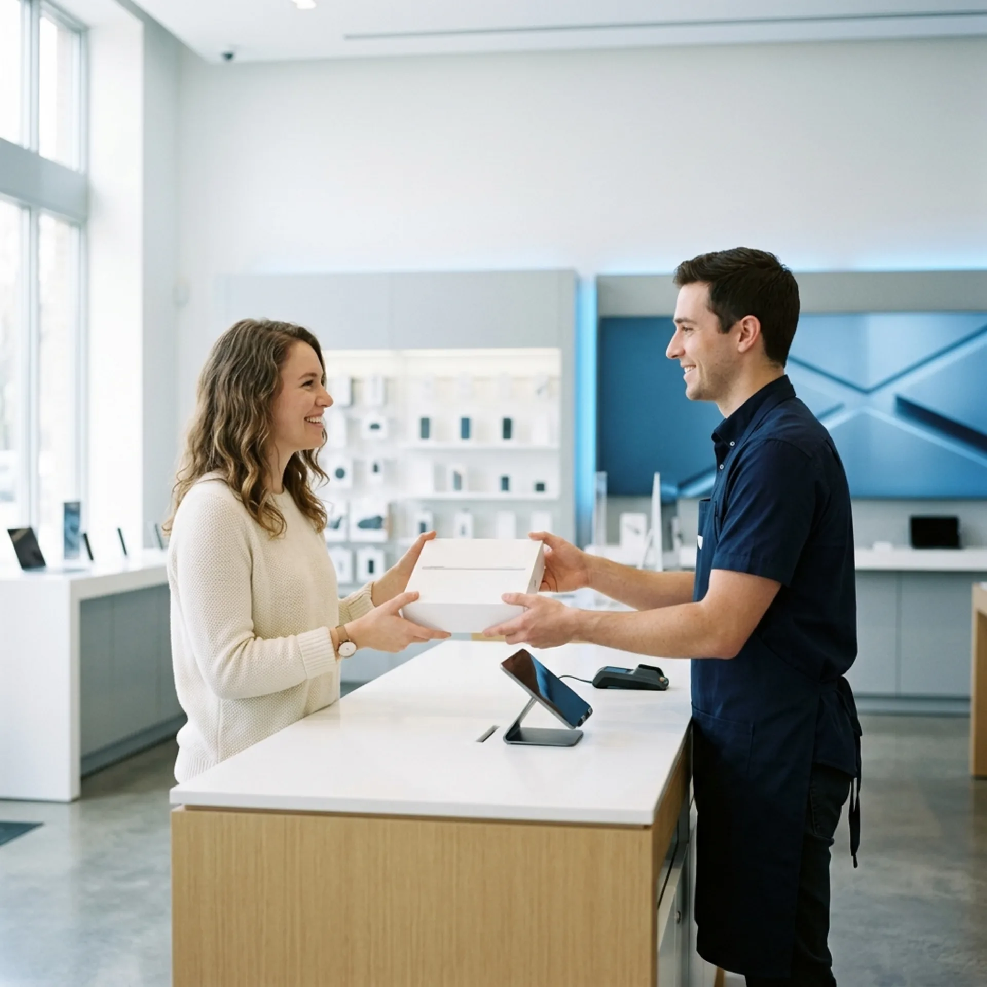 Entrega de pedido Samsung en mostrador del centro